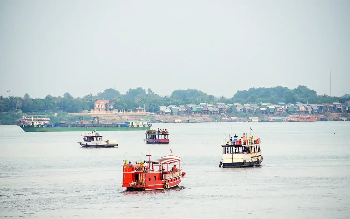 Boote auf dem Mekong