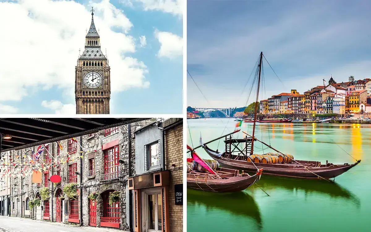 London, Dublin, Porto
