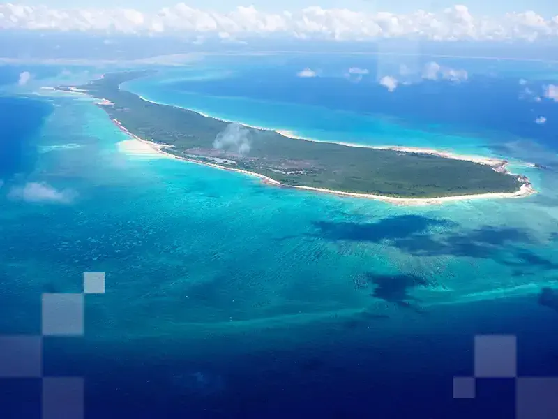 Die Insel Vamizi aus der Luft