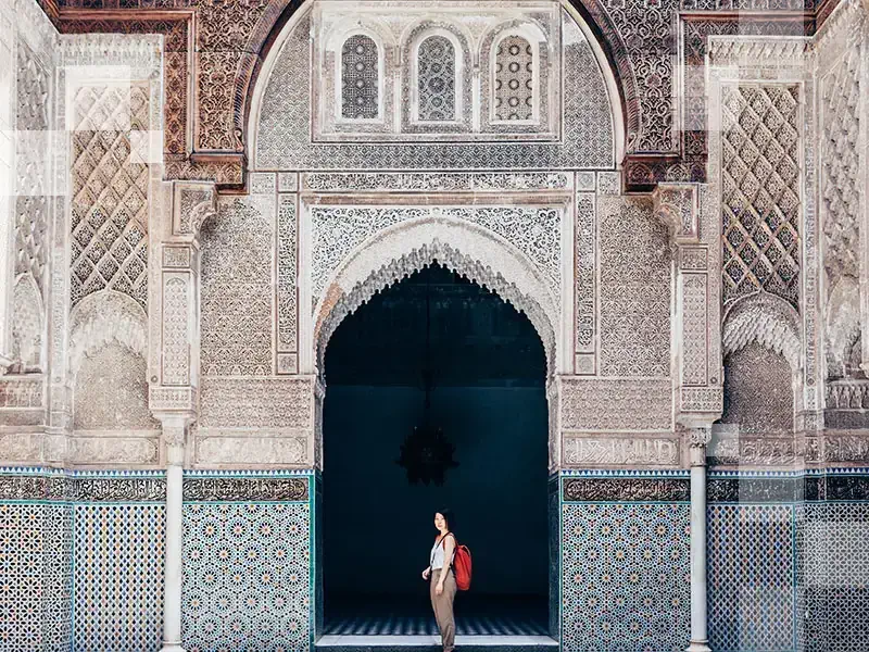 Besuch eines alten Tempels in Marrakech