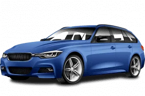 A blue medium size car