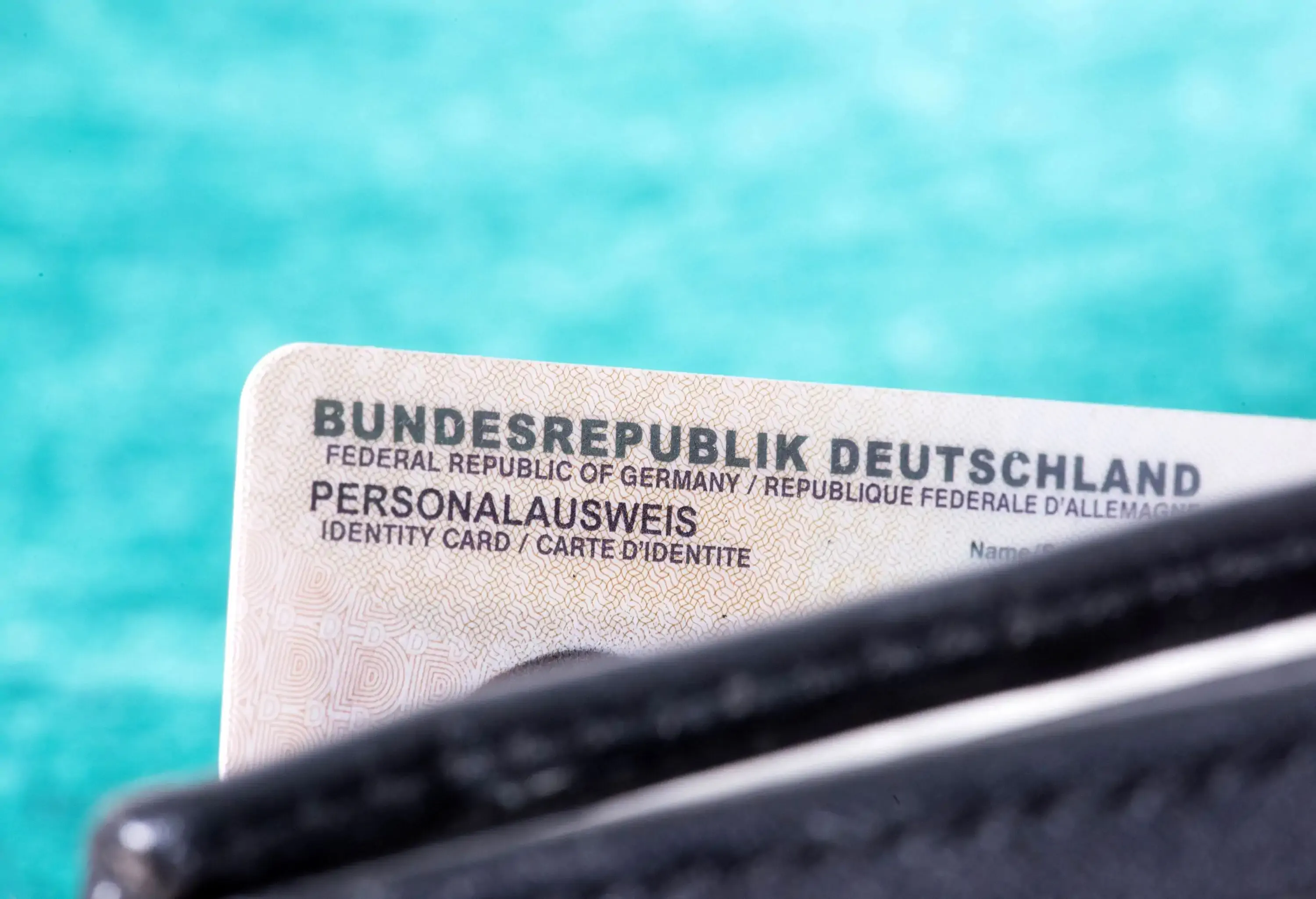 Close-up of German ID card