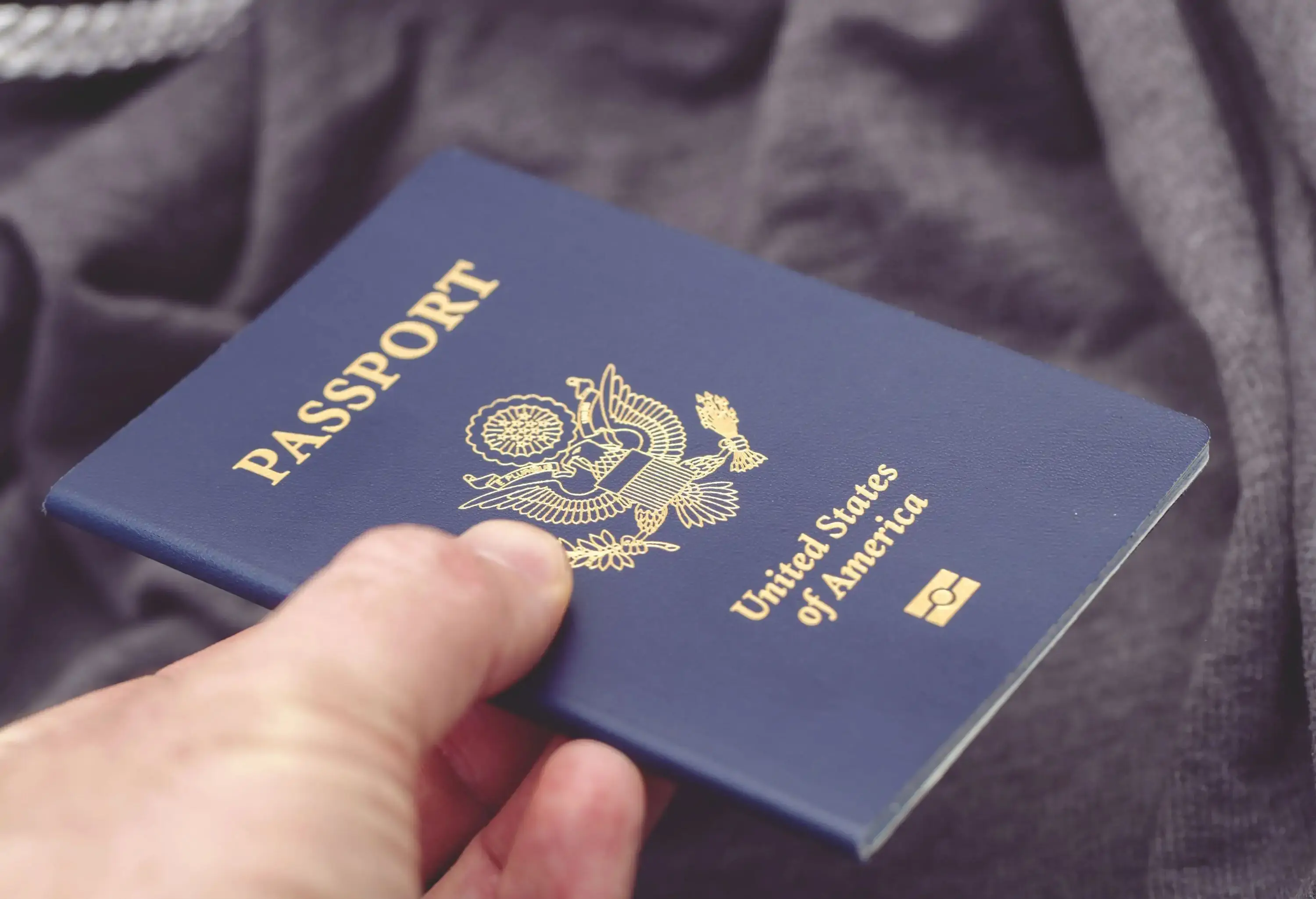 A stock photo of a US passport.