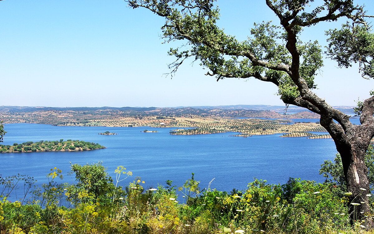 Blick auf den Alqueva-Stausee, Portugal