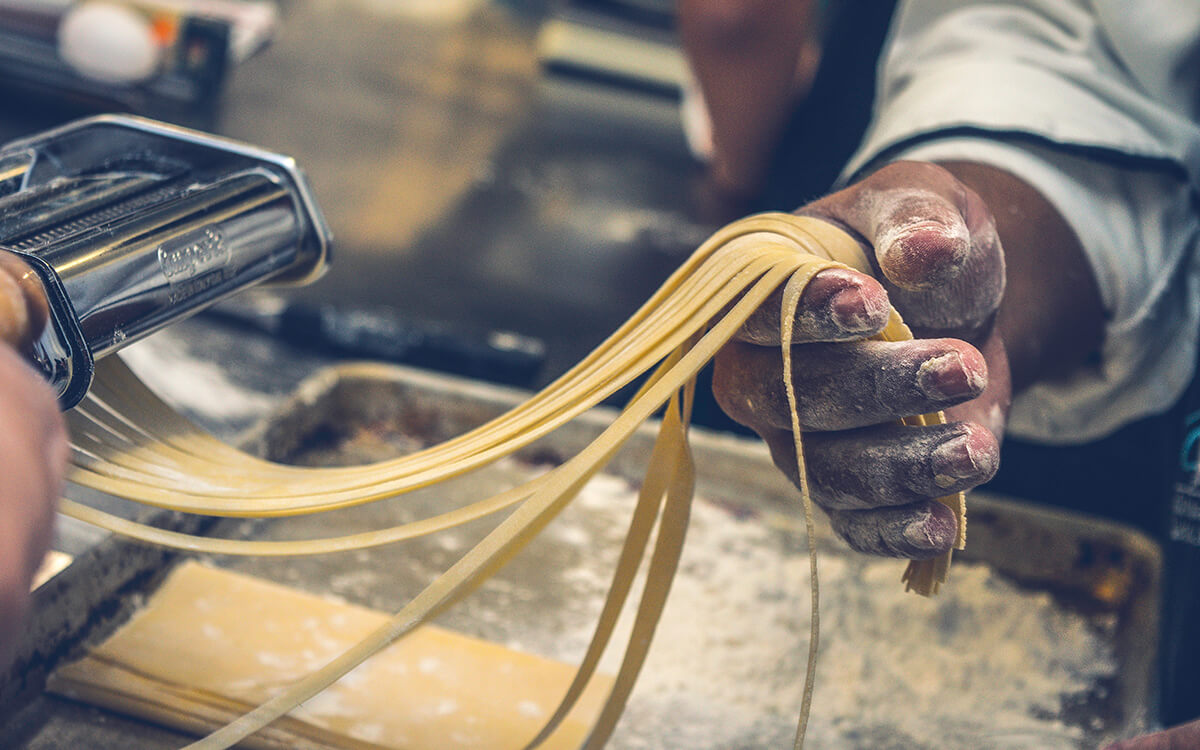 Frische Nudeln handgemacht