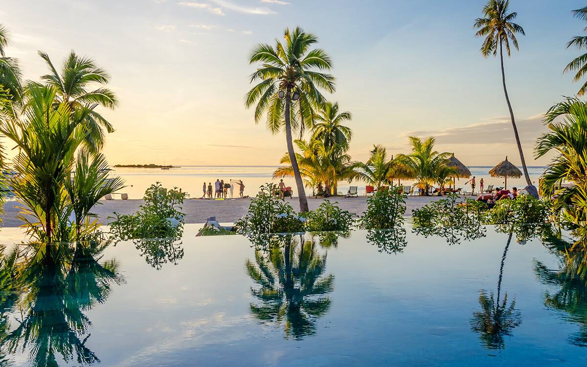 Palmenstrand Südseeparadies Moorea 