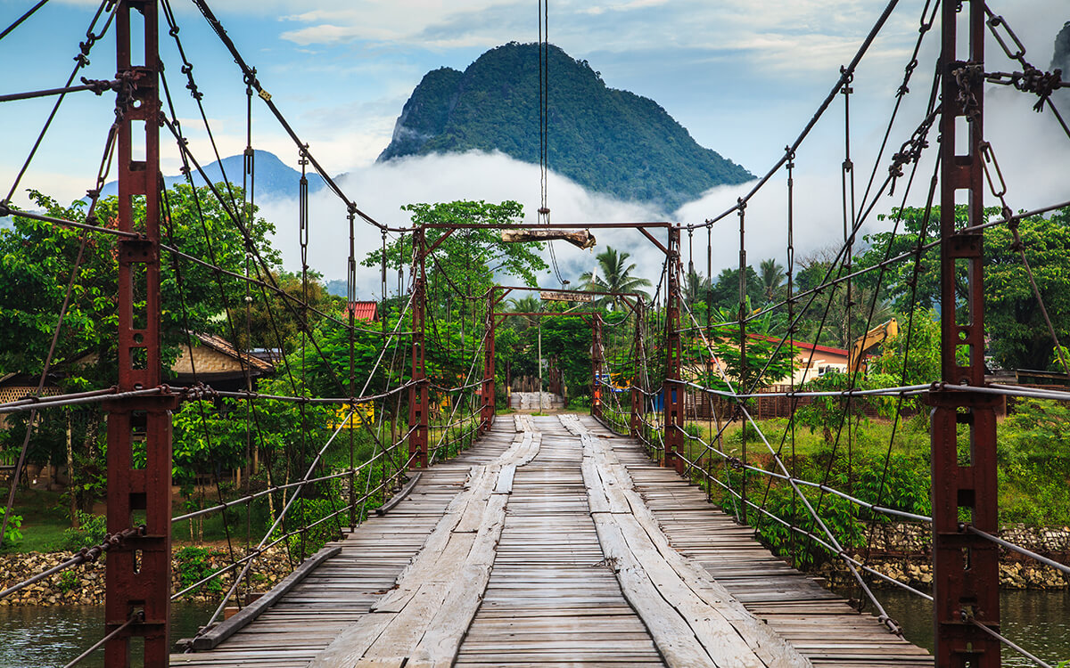 Brücke in Vang Vieng, Laos