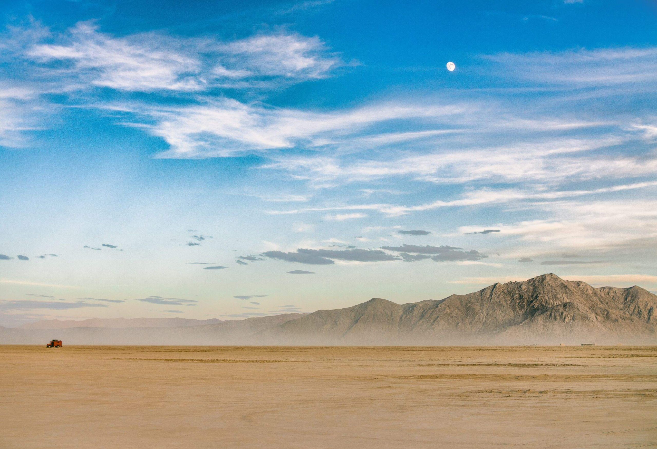 The black rock desert in Nevada is famous for its Burning Man festival