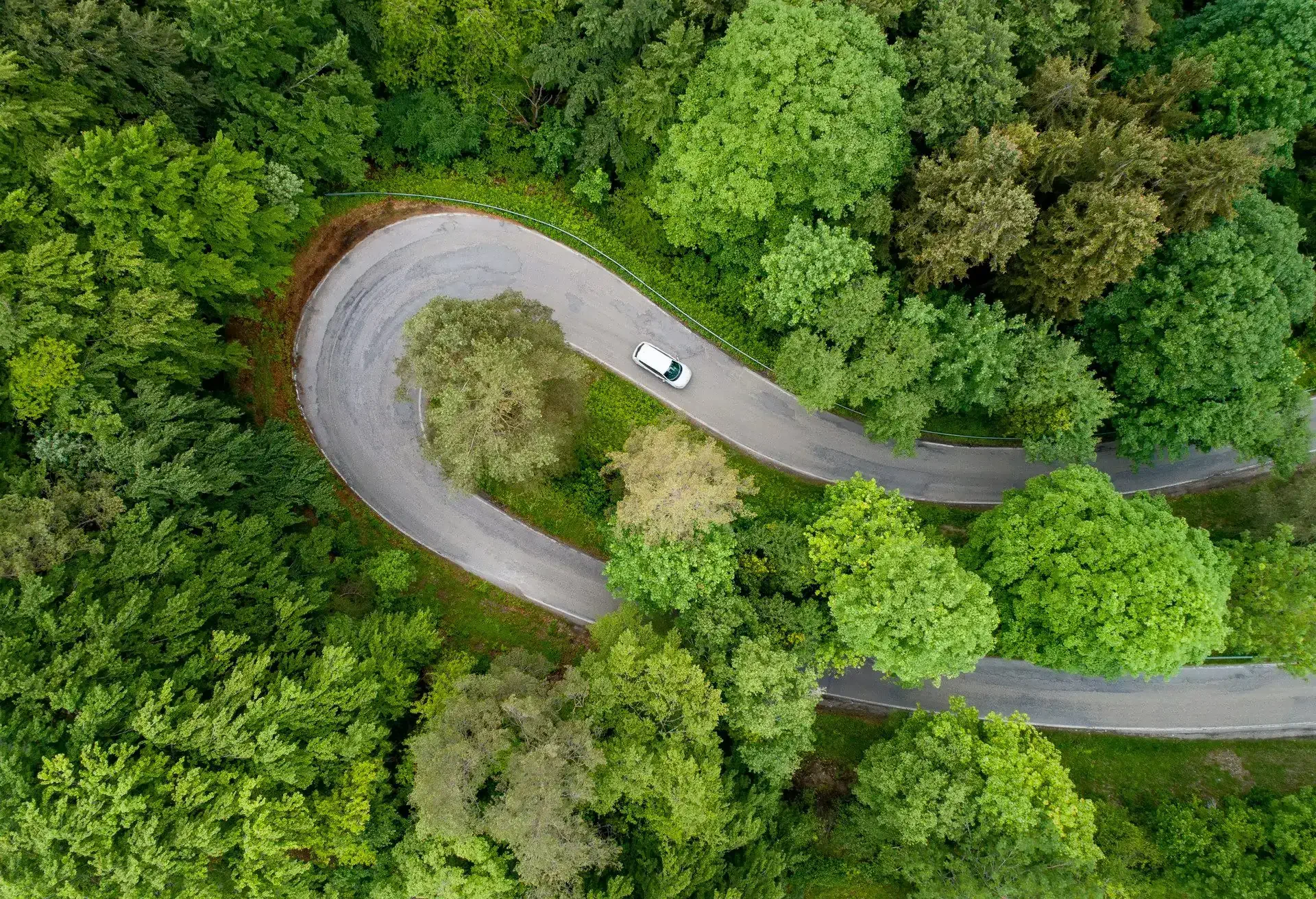 Hairpin curve , looking straight down
