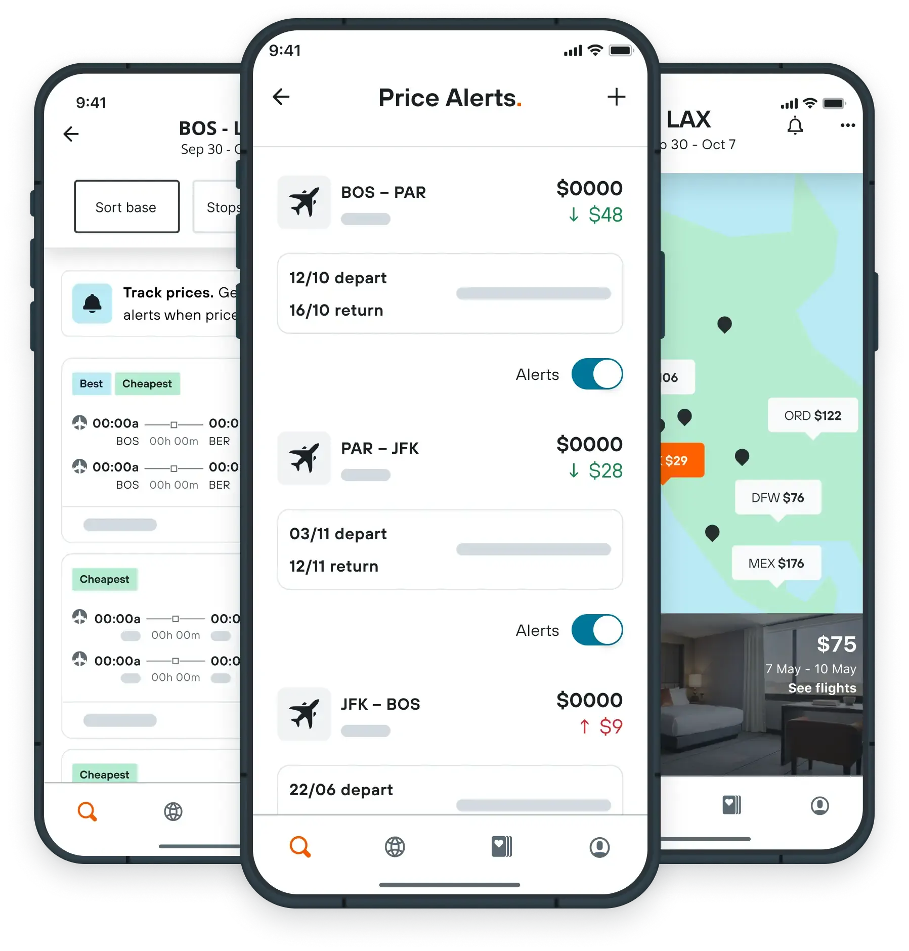 Design showing the KAYAK flight price alert tool