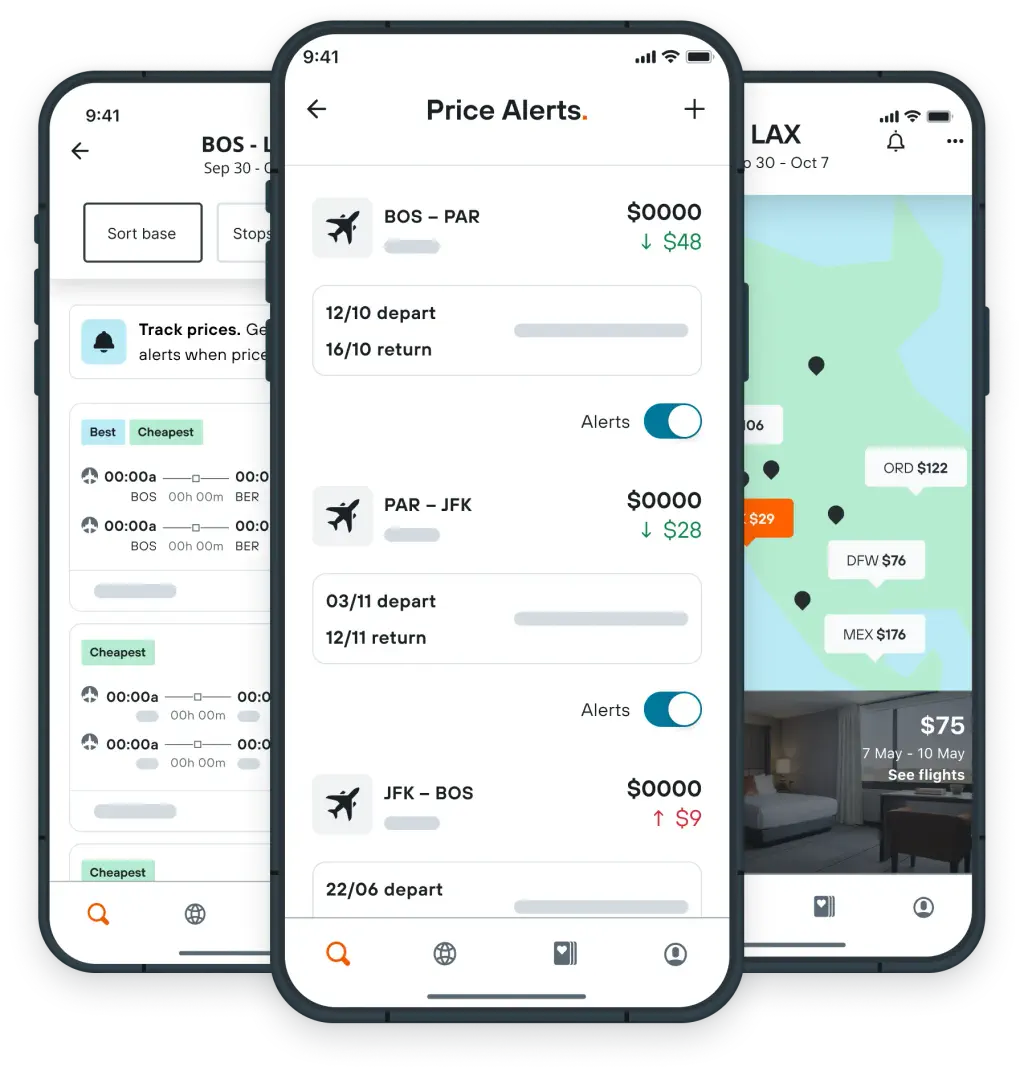 Design showing the KAYAK flight price alert tool