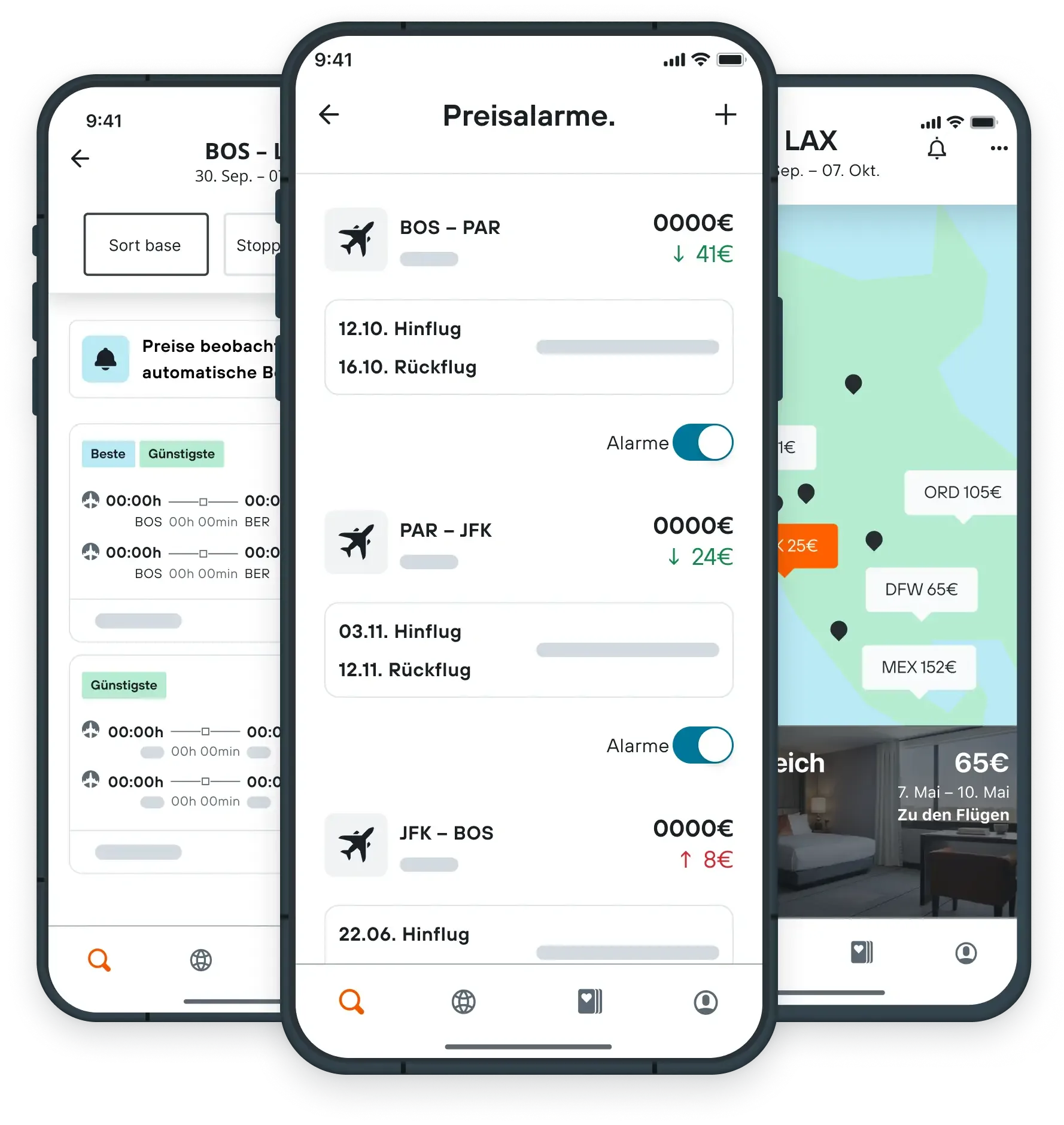 Design showing the flight price alert tool on KAYAK app.